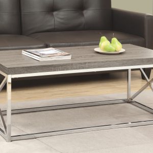 X Trestle Dark Taupe and Chrome Coffee Table