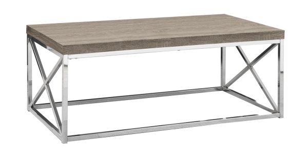 X Trestle Dark Taupe and Chrome Coffee Table - Image 2