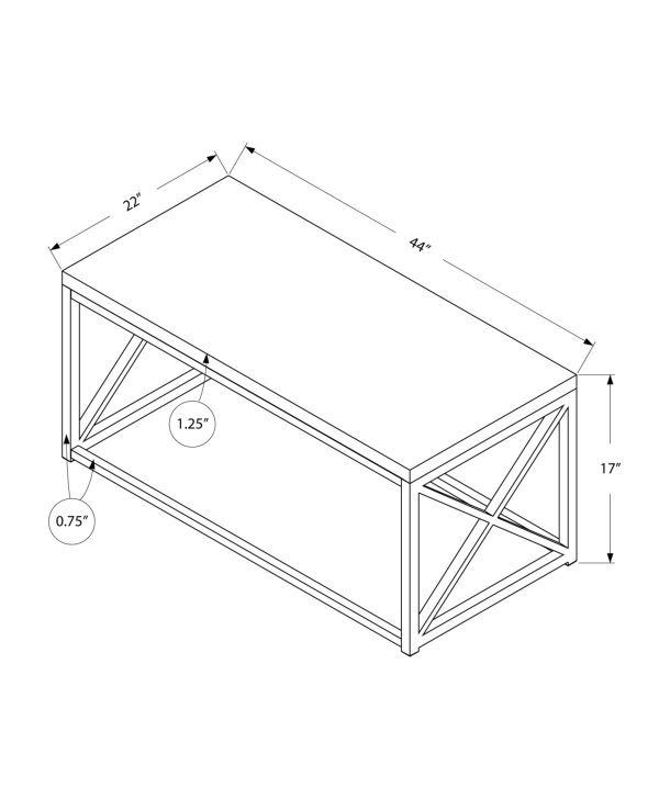 X Trestle Dark Taupe and Chrome Coffee Table - Image 4