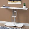 32" Particle Board and Chrome Metal Accent Table