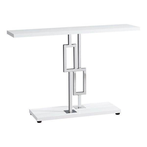32" Particle Board and Chrome Metal Accent Table - Image 2