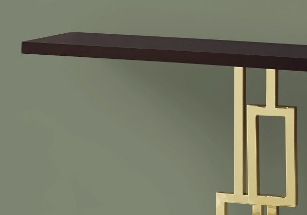 12" x 47.25" x 31" CappuccinoGold Metal Accent Table - Image 2