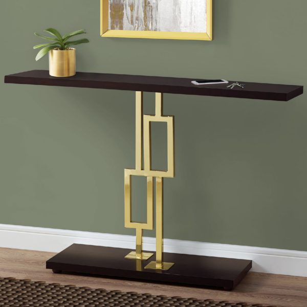 12" x 47.25" x 31" CappuccinoGold Metal Accent Table - Image 5