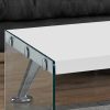 22" x 44" x 16.25" White Clear Particle Board Tempered Glass Coffee Table - Image 2