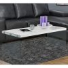 22" x 44" x 16.25" White Clear Particle Board Tempered Glass Coffee Table - Image 5