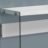 15.75" x 44" x 32" White Clear Particle Board Tempered Glass  Accent Table - Image 2