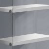 12" x 24" x 58.75" White Clear Particle Board Tempered Glass  Bookcase - Image 2
