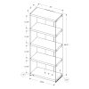 12" x 24" x 58.75" White Clear Particle Board Tempered Glass  Bookcase - Image 3