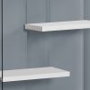 12" x 36" x 58.75" White Clear Particle Board Tempered Glass  Bookcase - Image 2