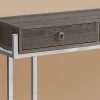 12" x 48" x 31.75" Dark Taupe Particle Board Metal  Accent Table - Image 2