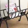 11.5" x 18.25" x 22" Brown Clear Metal Tempered Glass  Accent Table - Image 2