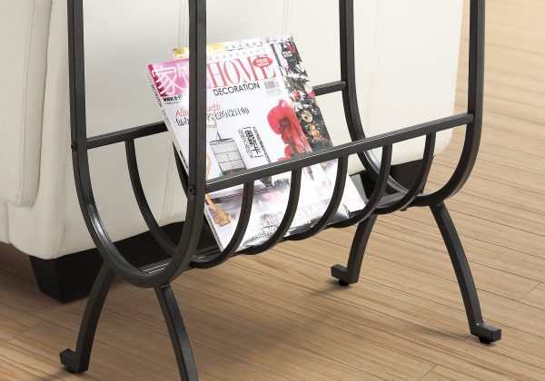 11.5" x 18.25" x 22" Brown Clear Metal Tempered Glass  Accent Table - Image 2