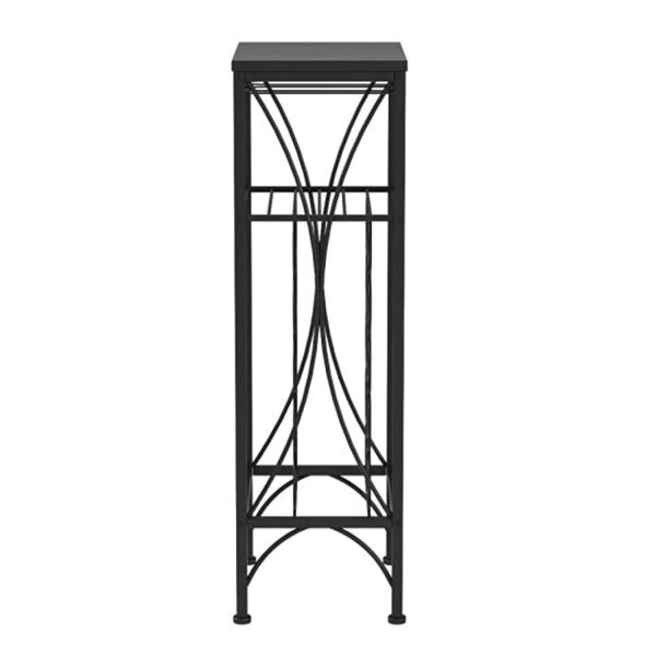 12.5" x 16.25" x 40.5" Black Metal Wine Bottle and Glass Rack Home Bar - Image 4