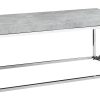 Industrial Chic Gray Faux Cement and Chrome Coffee Table - Image 2