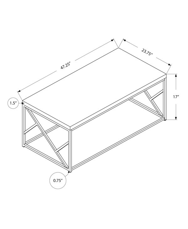 Industrial Chic Gray Faux Cement and Chrome Coffee Table - Image 4