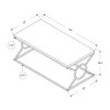 22" x 44" x 18.5" White Metal  Coffee Table - Image 3