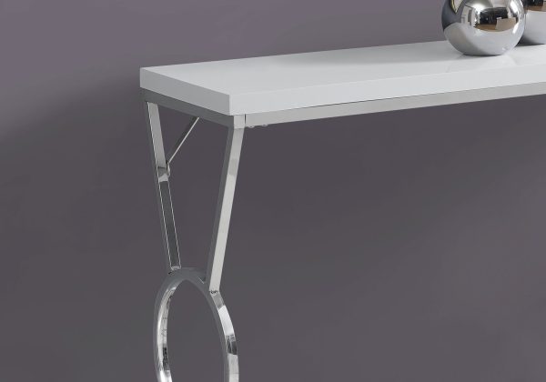 12" x 42.25" x 30.5" White Metal Accent Table - Image 2