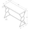 12" x 42.25" x 30.5" White Metal Accent Table - Image 3