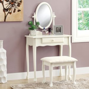 30.5" x 46.5" x 68.75" White  Particle Board Vanity Set 2pcs