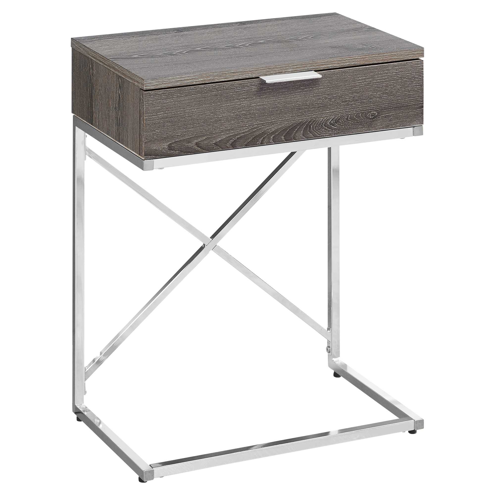 18.2" x 12.8" x 23.5" Dark Taupe Particle Board Metal Accent Table - Image 2