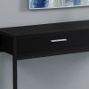 12" x 48" x 32" Black Laminated Finish and Black Metal Accent Table - Image 2