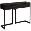 32" Cappuccino Finish and Black Metal Accent Table - Image 2