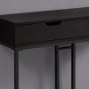 32" Cappuccino Finish and Black Metal Accent Table - Image 3