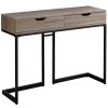 32" Dark Taupe Finish and Black Metal Accent Table - Image 2
