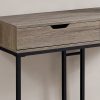 32" Dark Taupe Finish and Black Metal Accent Table - Image 3
