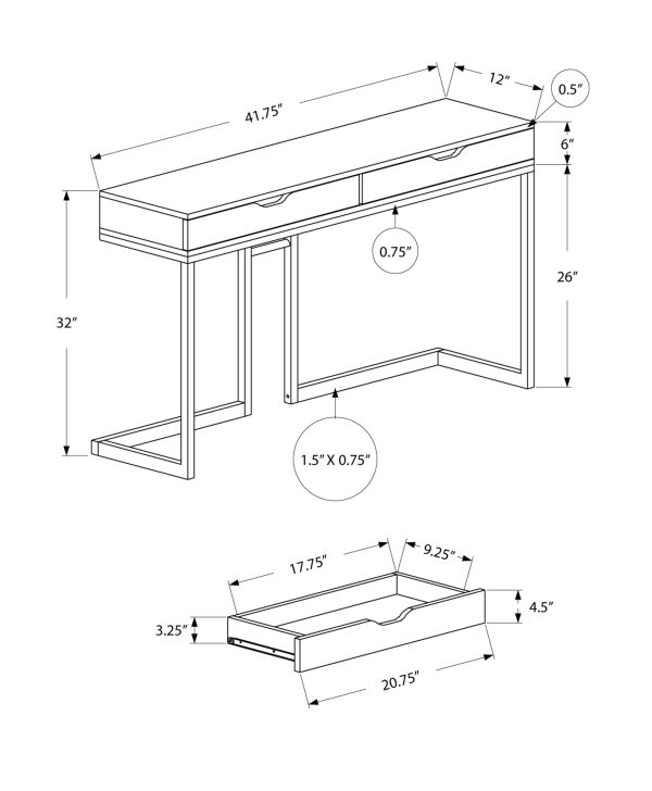 32" Dark Taupe Finish and Black Metal Accent Table - Image 4
