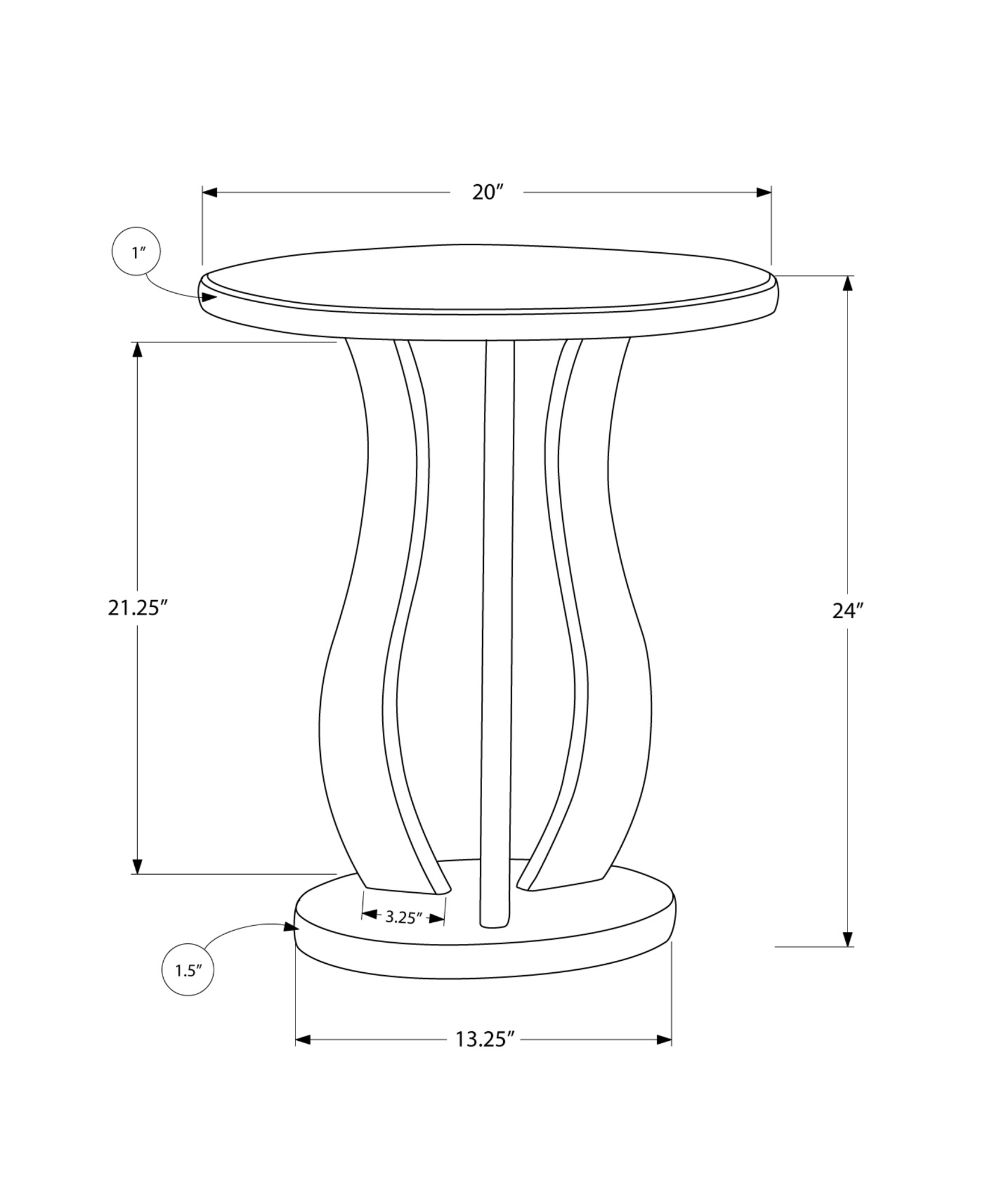 20" x 20" x 24" Silver End Table with a Mirror Top - Image 3