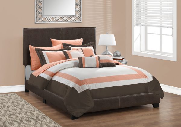 Full Size Rich Dark Brown Leather Look Bed - Image 2