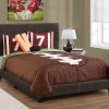 Full Size Rich Dark Brown Leather Look Bed - Image 3