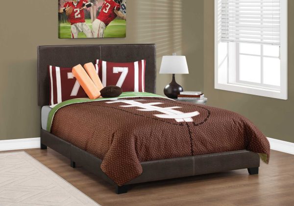 Full Size Rich Dark Brown Leather Look Bed - Image 3