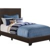 81" x 43" x 45.75" Brown Foam Solid Wood Leather Look  Twin Size Bed