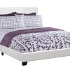 White Standard Bed Upholstered With Headboard - Image 2