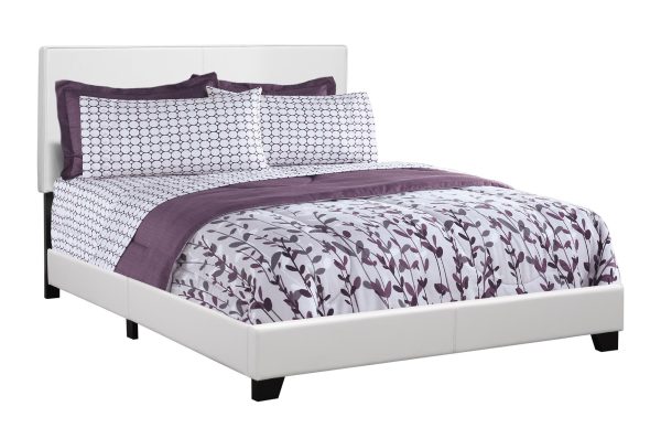 White Standard Bed Upholstered With Headboard - Image 2