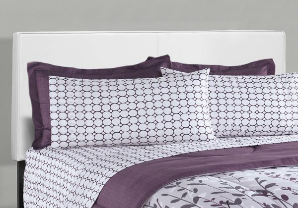 White Standard Bed Upholstered With Headboard - Image 3