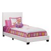 81" x 43" x 45.75" White Foam Solid Wood Leather Look  Twin Size Bed