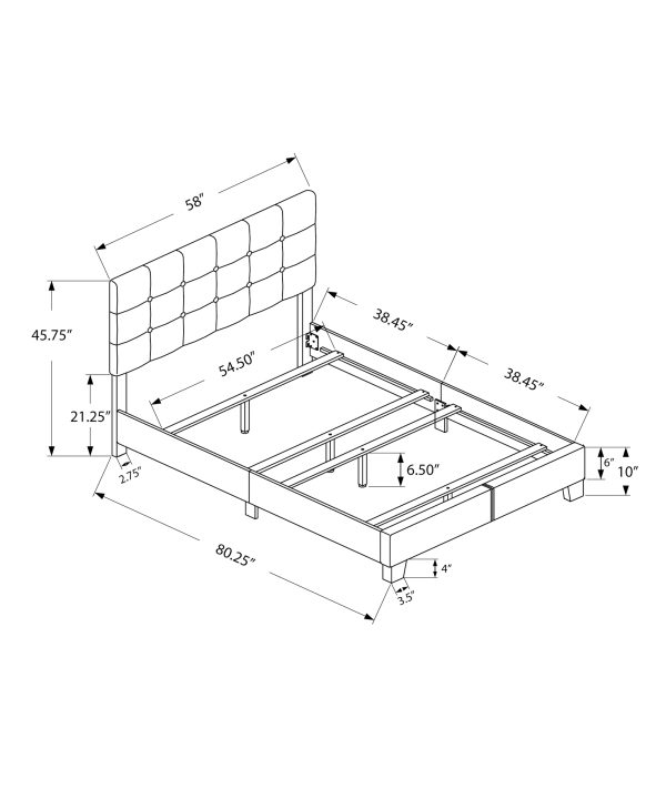 Full Size Grey Linen Bed - Image 4