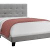 64.25" x 85.25" x 45" Grey Linen - Queen Size Bed