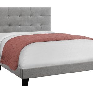 64.25" x 85.25" x 45" Grey Linen - Queen Size Bed