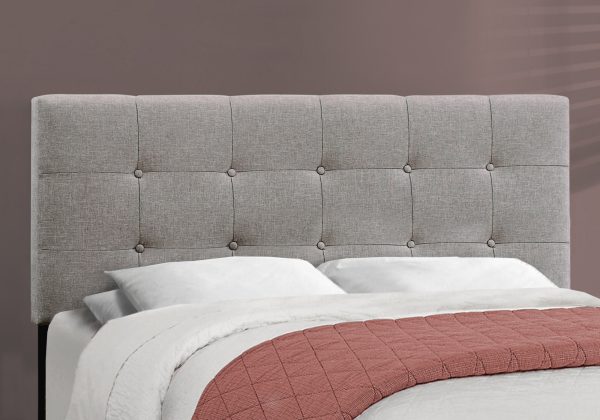 64.25" x 85.25" x 45" Grey Linen - Queen Size Bed - Image 2