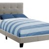 45.75" Solid Wood MDF Foam and Linen Twin Size Bed - Image 2