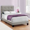 45.75" Solid Wood MDF Foam and Linen Twin Size Bed - Image 3