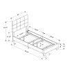 45.75" Solid Wood MDF Foam and Linen Twin Size Bed - Image 4