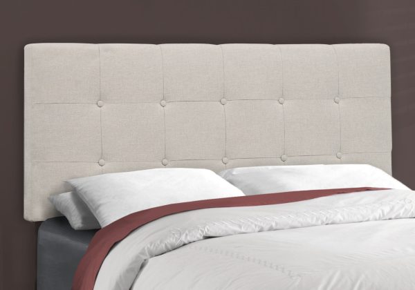 Full Size Beige Linen Bed - Image 2