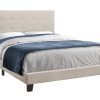 64.25" x 85.25" x 45" Beige Linen - Queen Size Bed