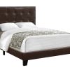 Full Size Dark Brown Leather Look Bed