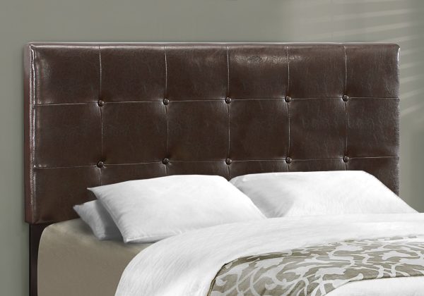 Full Size Dark Brown Leather Look Bed - Image 2
